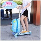 GIVROLDZ Backpack Trolley with 2 Glitter Wheels for Children, Carry on Cabin Bag Pull Along Wheeled...