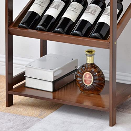 Soporte para botellas de vino de bambú natural con estante miniatura 5