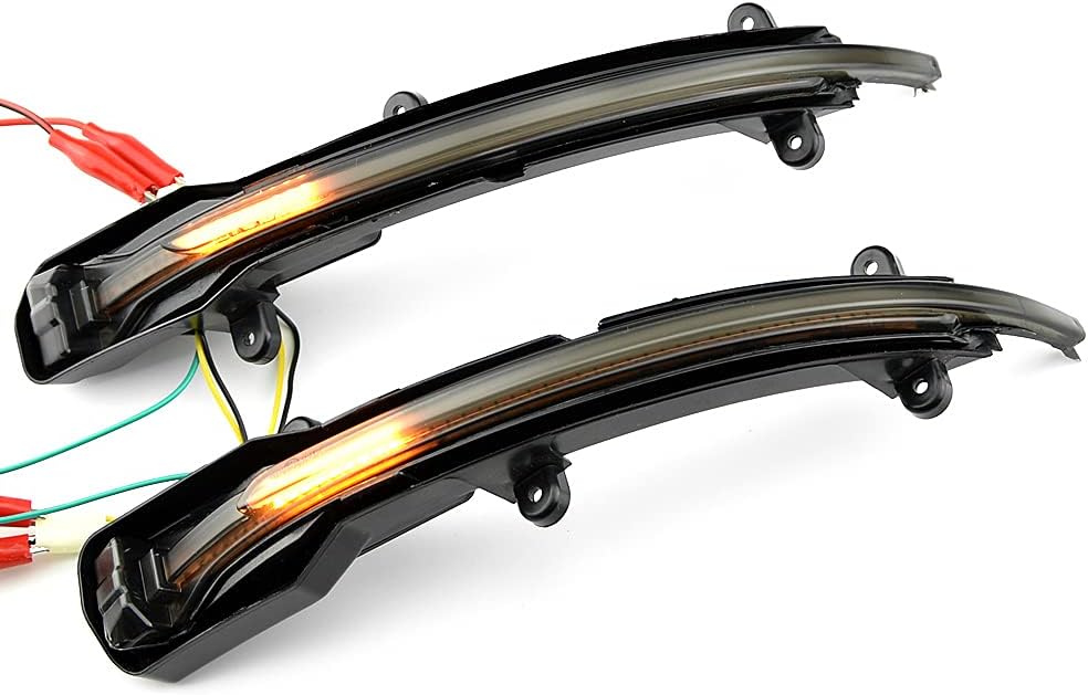 2pcs Dynamic Sequential Blink LED Side Mirror Turn Signal Light Assembly Compatible with Au-di Q5 SQ5 8R 2010-2017, Q7 4L SQ7 2010-2015-Blue and Yellow