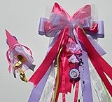  Einhorn- Schultütenschleife mit Mini Schultüte zum Befüllen, Perlen, NAME gratis, Zuckertütenschleife in Pink und Flieder