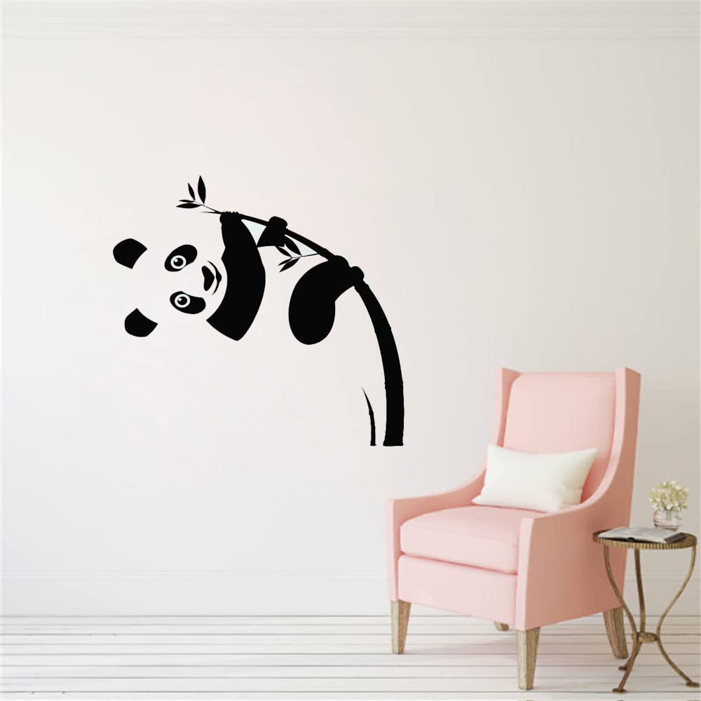 Sticker mural panda vinyle YMX75 deco murale sans bulles pour chambre et salon
