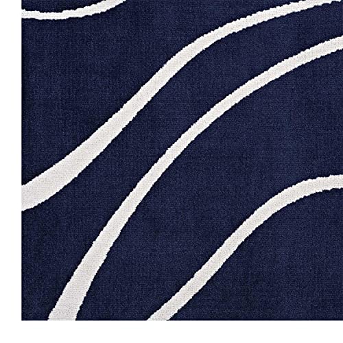 Modway Therese Abstract Swirl 8X10 Area Rug Contemporary Design In Navy And Ivory #TOP6