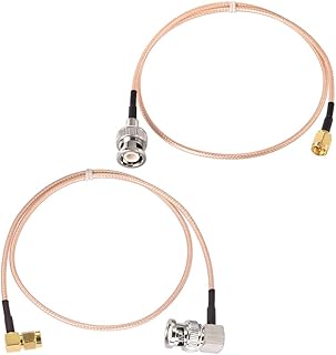 Superbat SMA to BNC Cable, SMA Male to BNC Male Cable Pigtail + Right Angle BNC Male to SMA Male Cable Using RG316 Jumper RF Coaxial Cable, 20Inch 2Pcs