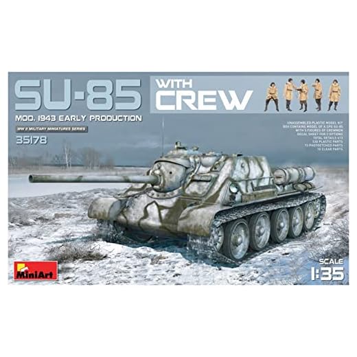 MiniArt 35178 – modellbyggsats SU-85 Mod.1943, tidig produktion personal