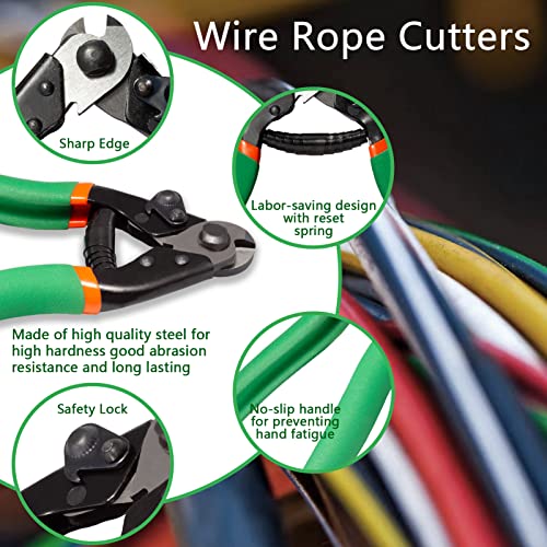 Leontool Steel Wire Cutters 7.5 Inches Wire Rope Cutters Bicycle Cable Cutter Cable Cutting Pliers Bike Brake Cutter Cable Wire Cutters For Metal Fence Ratchet Aircraft Cable #TOP1