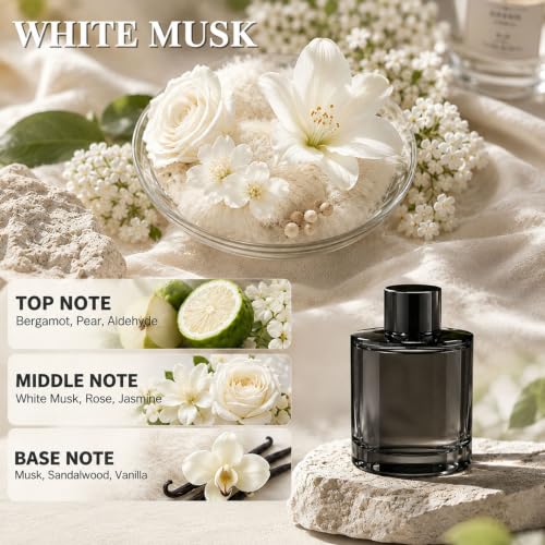Image of Amor Lyris 5.7 fl oz Car Air Freshener Refill, Perfume Oil for Smart Car Diffuser, Long-Lasting up to 6 Months, Made with Natural Plant Extracts, White Musk