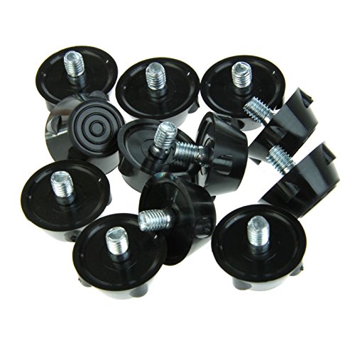 Soccer studs - various types and sizes (Black rubber, 8 x 10mm + 4 x 12mm)