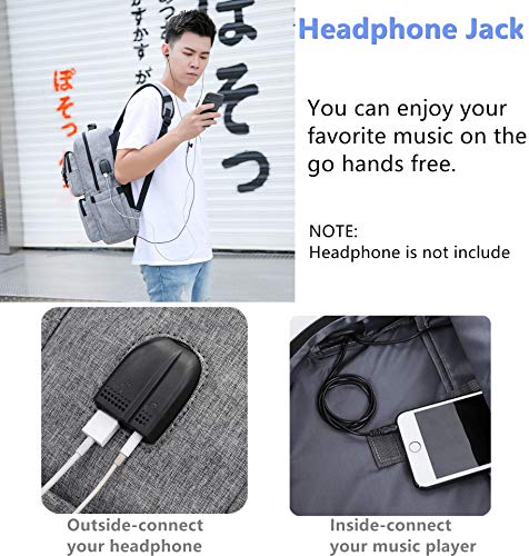 YALUNDISI Laptop Backpack for Women Men Vintage Backpack Bookbags Anti Theft Bookbag 16 inch Grey4