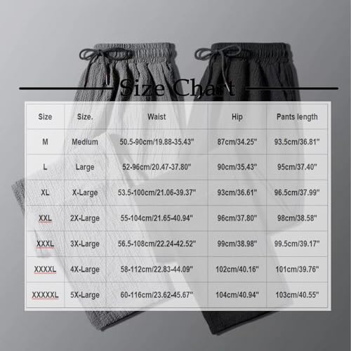 Mens Elastic Waist Pants Straight Leg Loose Fit Lightweight Drawstring Pants Casual Comfy Summer Beach Yoga Trousers3