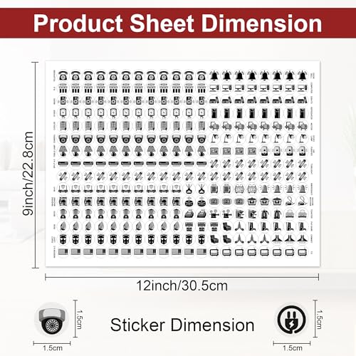 Image of GLUN 600 Monochrome Black Switch Board Stickers 60+ Icons | Luxury Vinyl Decorative Switch Stickers for Home, Hotel & Office | Self Adhesive, Waterproof & Removable