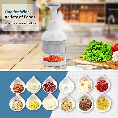 Food Chopper, Handheld Veggie Chopper for Vegetable, Onion, Garlic, Nut, Hand Vegetable Cutter, Dishwasher-safe, Stainless Steel Blade, White. by Semcide - Image 7