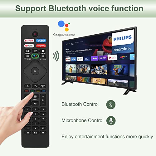 Zyk New Remote Control Fits Philips Smart Tv Universal Voice Remote Replacement For Philips Android Tv 5704 Series 5604 Series And 5504 Series With Shortcut Buttons Netflix,Vudu,Youtube,Google Play #TOP1