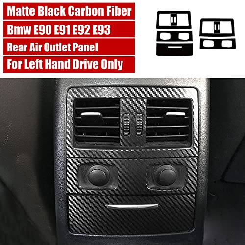 Center Console Dashboard Vinyl Wrap Cover Matte Black Carbon Fiber Interior Pre-Cut Armrest Console Panel Protective Decoration Sticker Accessories For Bmw E90 Sedan E91 Touring 2005-2011 #TOP6
