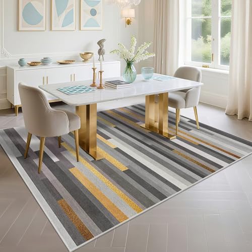Tapis de bureau moderne gris jaune pour un espace inspirant