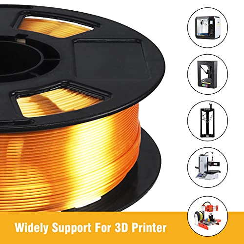 Image of Silk Gold PLA Filament, 1kg 2.2lbs 1.75mm 3D Printing Material, Widely Support for FDM 3D Printer, Pack with Extra Filament Sample by BBLIFE