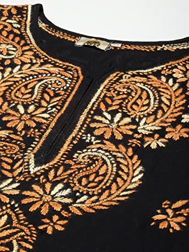 Image of Ada Hand Embroidered Lucknowi Chikankari Cotton Kurta Kurti for Women A411191