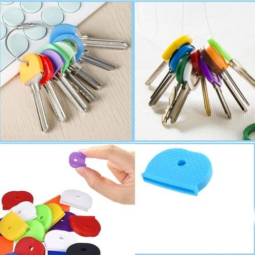Armastuse Schlüsselabdeckungen, Schlüsselkappe, flexible Schlüsselkappen, einfache Identifizierung von Schlüsseln, 8 Farben,64 Stück