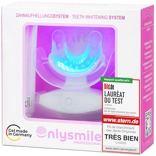 OnlySmile Kit de Blanchiment Dentaire Professionnel – Vainqueur du Test 2024-2025 – Gel & Lampe LED pour Blanchir les Dents, Kit de Blanchiment des Dents...