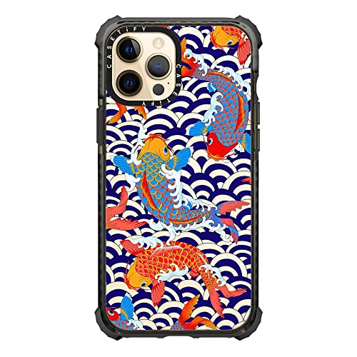 Coque iPhone 12 Pro Max CASETiFY symbole Koi Japonais Noir Clair