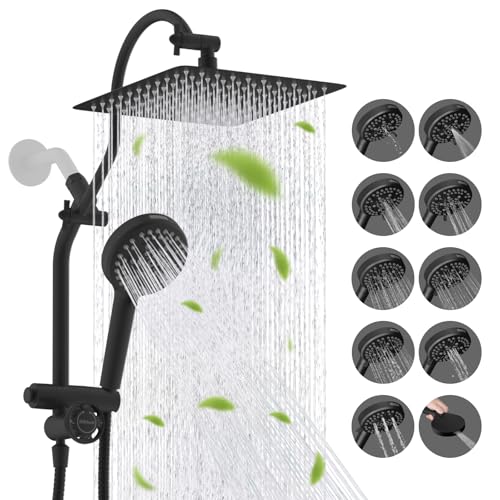 Smart Shower Head Water Saver: Hibbent cUPC Certified All Metal 10 Rainfall Guide