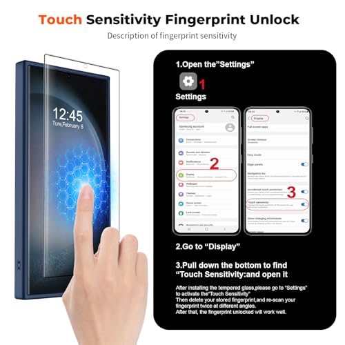 Image of SUPFINE Magnetic for Samsung Galaxy S23 Ultra Case with Screen Protector, (Built-in Magnets) (Military Grade Drop Protection) Slim Translucent Shockproof Phone Case,Sapphire Blue