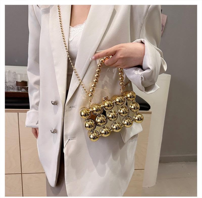 Simcat Women Gold Clutch Purses Beaded Evening Handbag for Wedding Cocktail Party Banquet Daily - Image 2