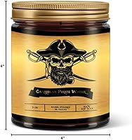 Vista 4 de Fantaswick 's Caribbean Pirate Waters Vela perfumada Cera de soja de coco 100% natural y mecha de algodón en tarro de vela ámbar Vertido a mano
