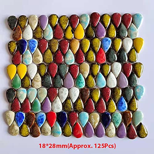 500G/1.1Lb Random Color Irregular Ceramics Mosaic Tiles,Diy Making Creative Ceramic Mosaic Tiles For Diy Craft Plates Flowerpots Vases Cups Mosaic Making Supplies (Small Raindrop) #TOP1