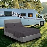 Silentnight RV King (72X80) Dark Grey Stripe 100% Egyptian Cotton Sateen Sheet Set, 800 Thread Count Soft & Smooth Durable 4 Piece Set 15' Inch Deep Pocket Wrinkle & Fade Resistant