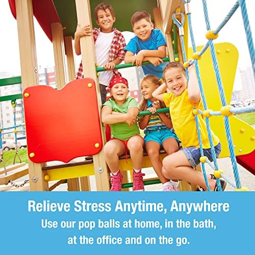 Pop Stress Balls Set of 6 by Tilcare Chew Chew - 3D Squishy Bubble Balls for Kids and Adults with Autism - Food Grade Silicone Sensory Fidget Toys for Toddlers - Washable and Reusable