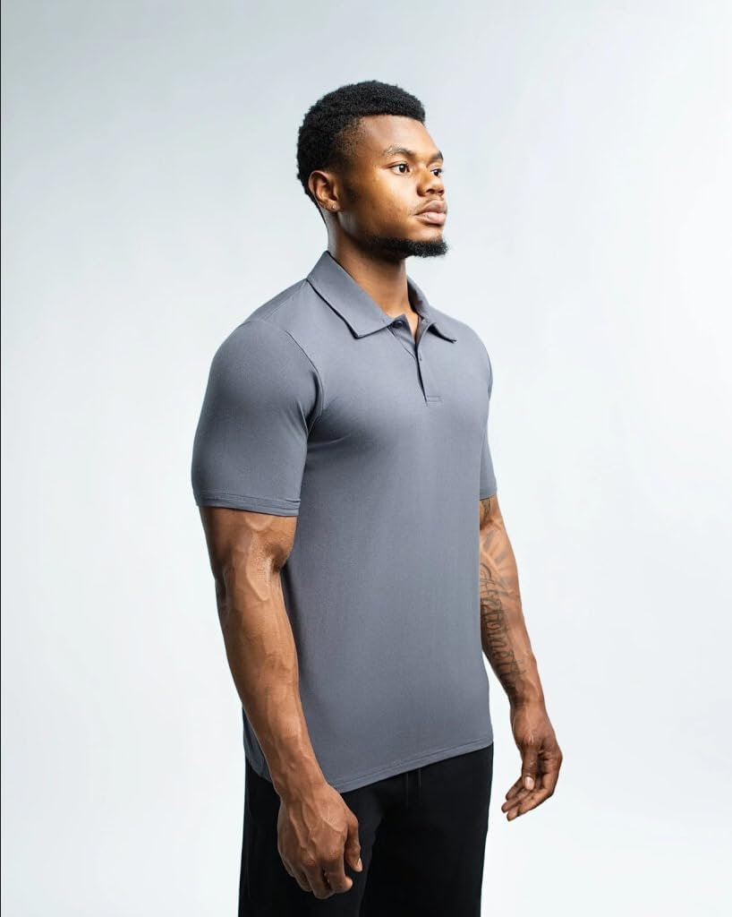 Ekkovision Ekko Blank Polo for Men, Short Sleeve Shirt, Soft, Stretchy, and Breathable Fit - Image 2