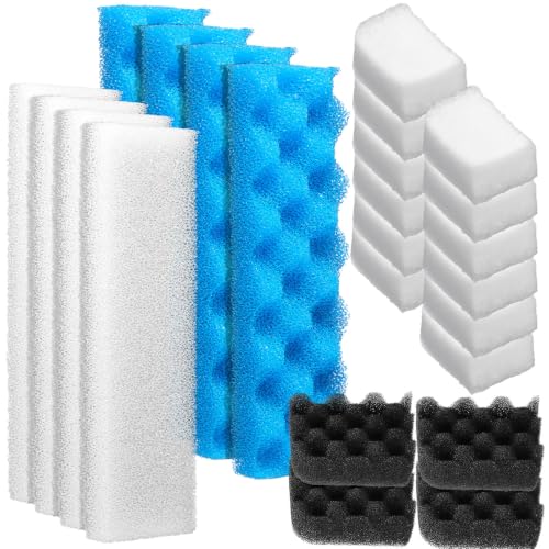 Image of Threlaco 24 Pcs Filter Media Kit Compatible with Fluval 306 /307, Including Foam Pad, Water Polishing Pad, Biological Sponges Max for Aquarium Canister Filter Media Replacement