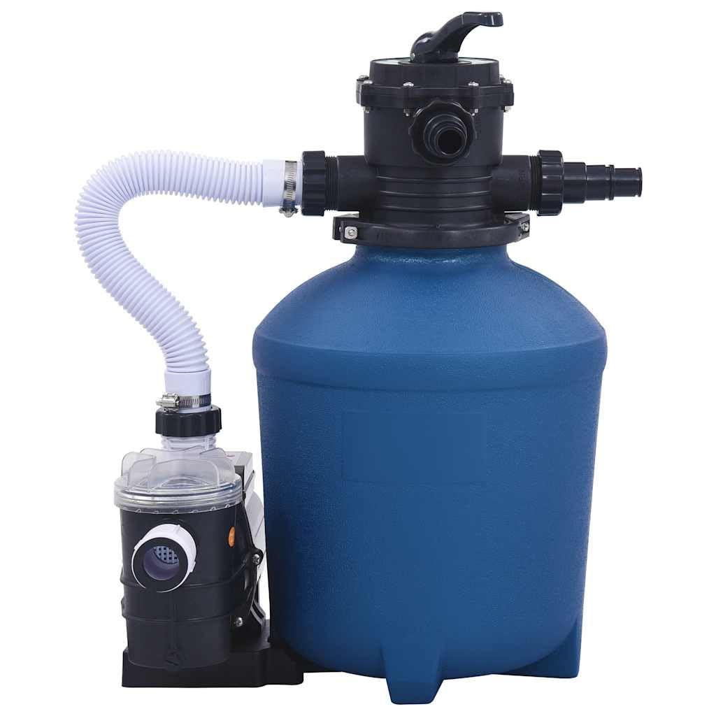 Système de filtration à sable - Pompe de piscine - 10980 l/h - Avec minuterie - Système de filtration 530 W - Valve à 7 voies - Préfiltre - Raccord 38 mm