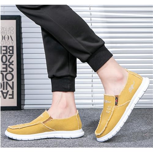 Mens Hands Free Slip-on Loafers Shoes Wide Width Casual Canvas Loafers Shoes Mens Boat Shoes3