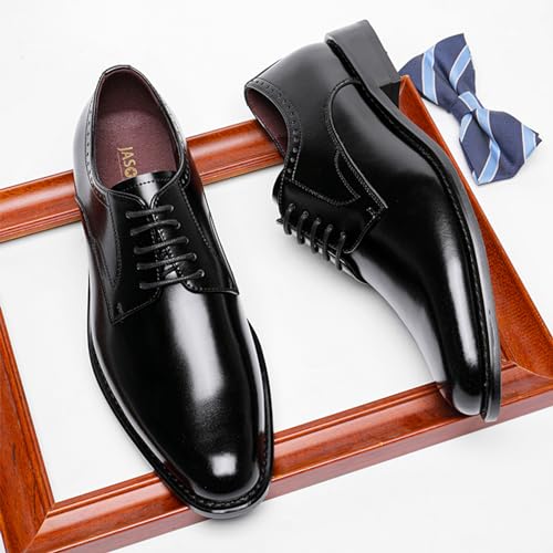 Men's Classic Leather Lace Up Dress Oxford Shoes Comfortable Low Heel Business Casual Shoes Modern Wedding Work Formal Shoes2