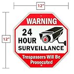 Diamond-ULTRA-REFLECTIVE-Warning-24-Hour-Surveillance-No-Trespassing-Metal-Sign-with-for-home-business-Video-Security-CCTV-Camera-12-L-x-12-H-Aluminum-12x12-Reflective