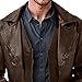 Maiyifu-GJ Men's Leather Long Trench Coat Faux Leather Full Length Overcoat Fashion Vintage Open Front Cardigan Jackets (Brown-6,Large)