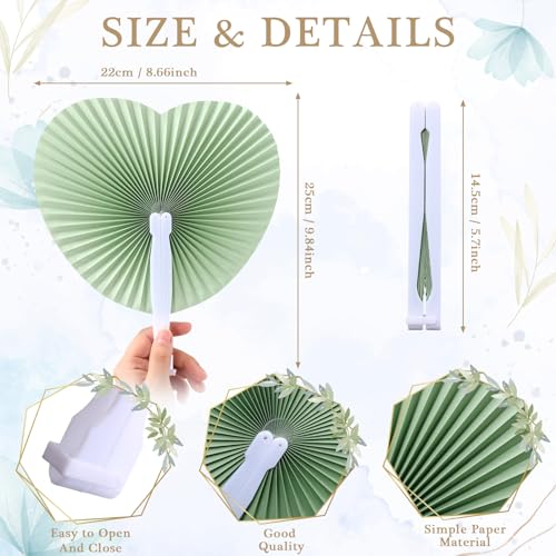 Éventails pliants en papier en forme de cœur comme cadeau pour convives