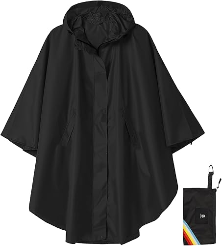 SaphiRose Poncho de lluvia unisex con capucha impermeable para mujeres adultas