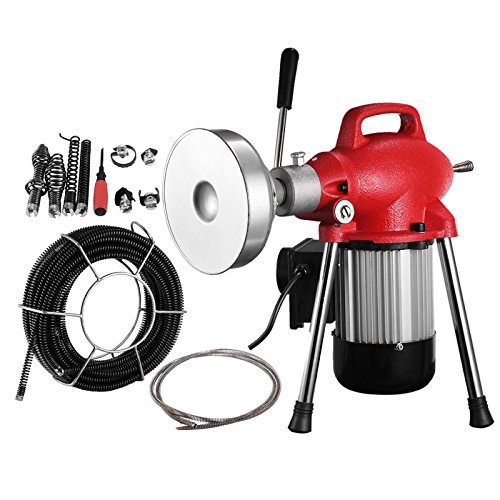 Preisvergleich Produktbild BananaB Rohrreinigungsmaschine Sectional Pipe Drain Cleaning Machine 20-100cm Rohrreinigungsmaschine Rohr-Reiniger Reinigung Werkzeug Drain Schlange Sewer Badewanne Waschbecken Snake (75X Red Color)