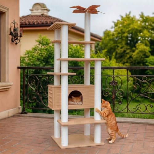 68.9-Inch Outdoor Cat Tower