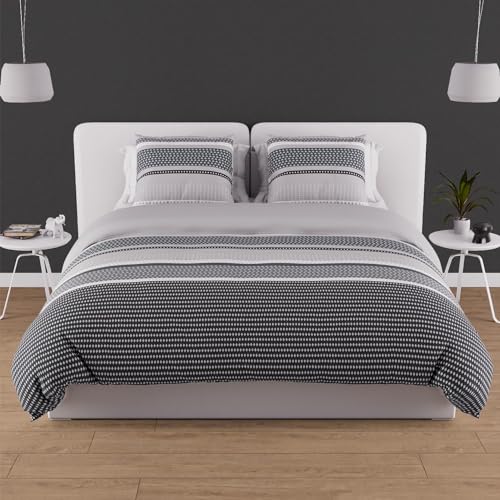 Funda para edredón 240 x 220 cm THALES Gris Soleil d'ocre para dormitorios modernos 2