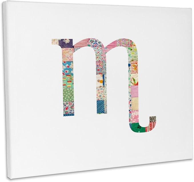 3dRose, Scorpio colorful girly symbol - pastel scorpion horoscope zodiac sign, Museum Grade Canvas Wrap 14x11