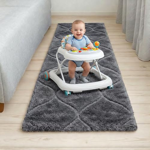 Image of Fluffy Silky Micro Fiber Polyster Carpet /Runner for Bedroom, Study Room, Playing Room, Guest Room ETC. 2x6 feet Feet, (P-11)