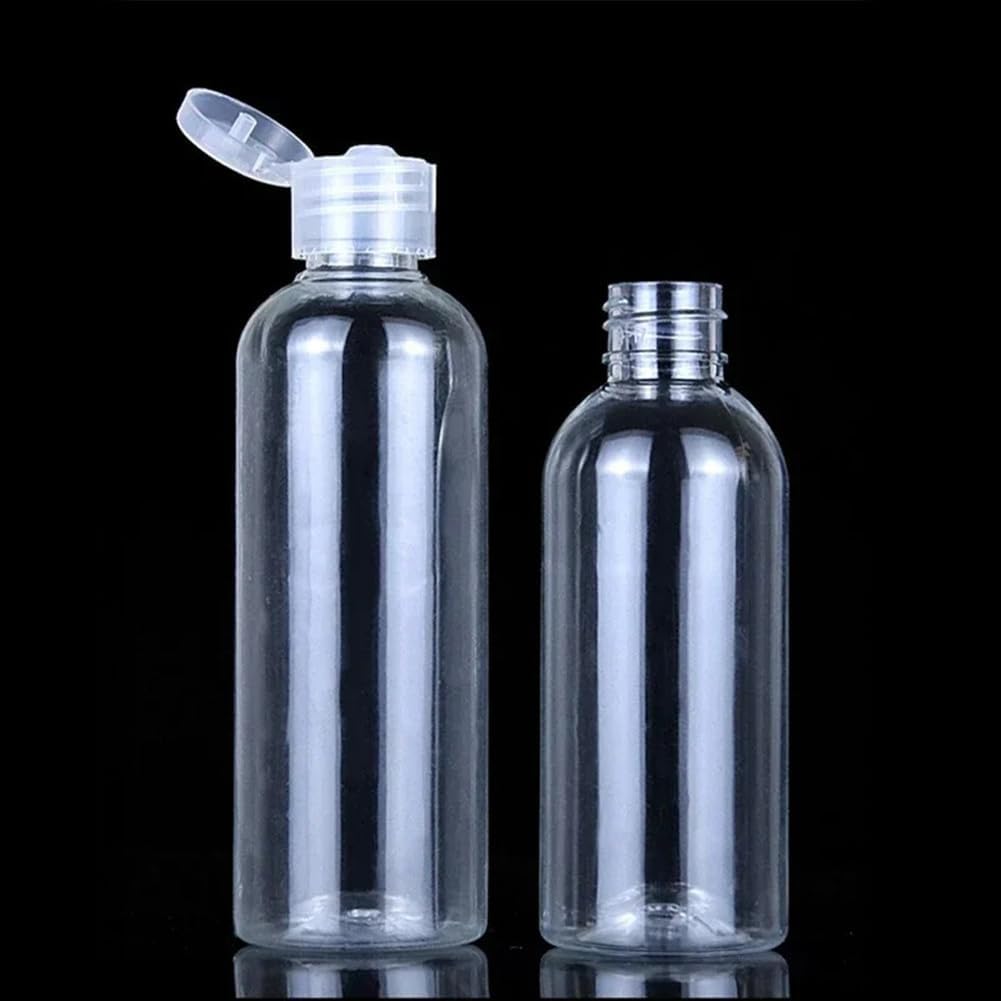 100Pcs 30ML Plastic Squeeze Bottles with Top Flip Caps, Clear Refillable Containers for Travel, Personal Care, Oils