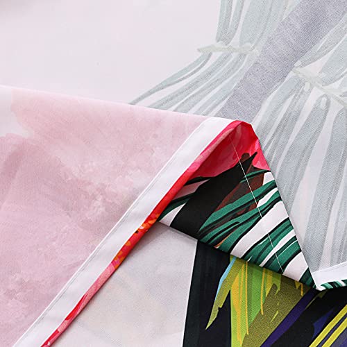 Anhope Outdoor Curtains For Patio - Grommet Top Waterproof Window Drapes With Tropical Palm Leaves Parrot Floral Print Pattern Outside Privacy Curtains For Pergola Gazebo Cabana 2 Panels 54 X 84 Inch #TOP3