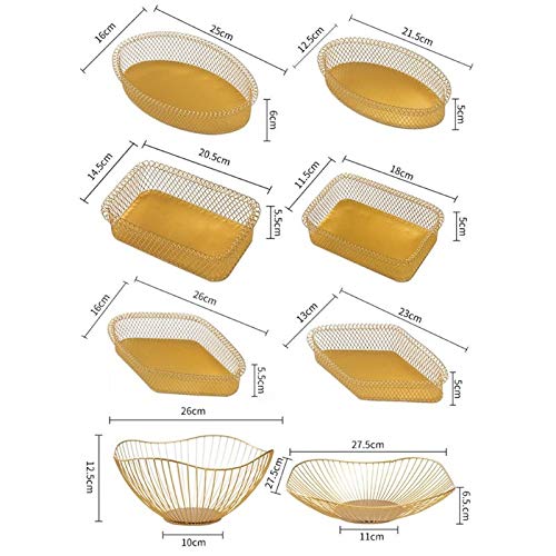 Cesta para fruta de metal nórdica tazón de almacenamiento para decoración de mesa 3