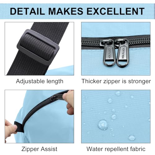 Image of HOLYLUCK Foldable Travel Duffel Bag For Women & Men Luggage Great for Gym - Large Light Blue