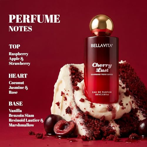 Image of BELLAVITA Cherry Lust | Long Lasting EDP | 100ml | Perfume for Man | Perfume for Woman | Smells Like a Snack | Cherry, Strawberry, Vanilla & Marshmallow | Premium Unisex Gourmand Fragrance