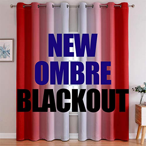 Image of G2000 Blackout Curtains & Drapes for Bedroom Living Room 84 Inches Long Red and Greyish White Room Darkening Window Treatments Ombre Thermal Insulated Light Blocking Grommet Backdrop Curtains 2 Panels